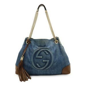 GUCCI Brown Leather Shoulder Bag